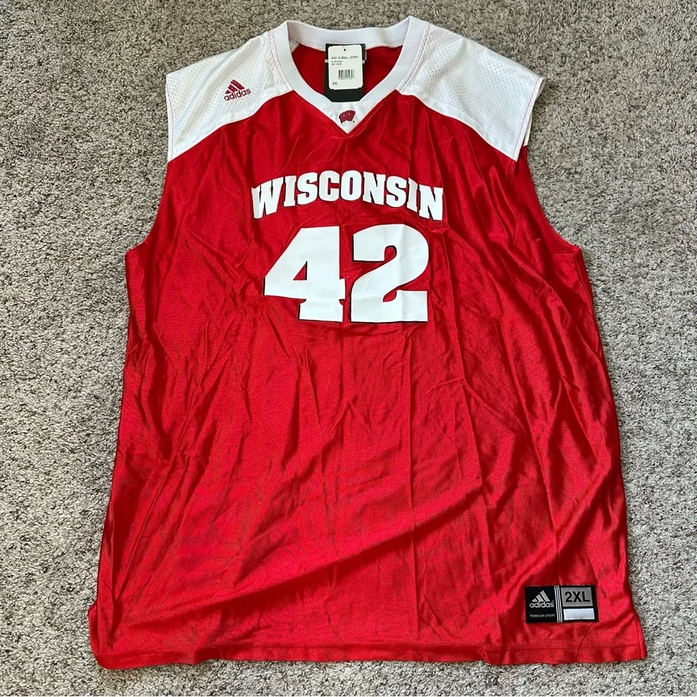 Adidas Wisconsin Red‎ Basketball Jersey
